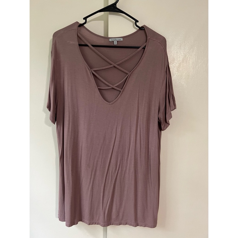Crisscross V Neck Blouse